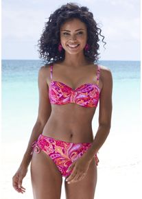 B&uuml;gel-Bandeau-Bikini-Top Vivance "Pretty", Damen, Gr. 44, Cup C, pink (pink bedruckt), Recycling-Polyamid, Paisleymuster, bedruckt, Bikini-Oberteile B&uuml;gel-Bandeau-Bikini-Top, mit modischem Paisleymuster und Wickeloptik