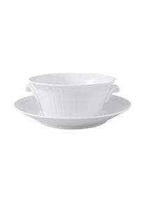 Villeroy & Boch Tasse VILLEROY & BOCH "Suppentasse mit Untertasse Cellini 400 ml wei&szlig;", wei&szlig;, B:17,5cm H:8,3cm &Oslash;:17,5cm, Porzellan, Trinkgef&auml;&szlig;e, Tasse, Sp&uuml;lmaschinengeeignet, Mikrowellenfest