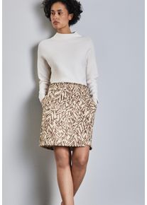 Wickelrock Street One, Damen, Gr. 44, beige (honey sand), Obermaterial: 90% Polyester, 10% Elasthan, gemustert, normal kniefrei, R&ouml;cke Wickelrock, in Wickeloptik