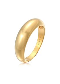 Siegelring Elli "Ring Bandring Stapelring 925er Silber" Gr. 58, gold, Fingerringe, Damen, 58, ohne Stein, Silber 925 (Sterlingsilber), Siegelring