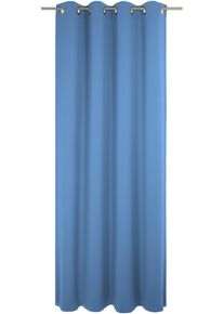 Vorhang WIRTH "Umea" Gr. 1, blau (mittelblau), B:132cm H:145cm, Jacquard, Polyester, Gardinen, Vorhang
