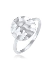 Silberring Elli "Ring Dot Pl&auml;ttchen Geh&auml;mmert 925 Silber" Gr. 58, silber, Fingerringe, Damen, 58, Silber 925 (Sterlingsilber), Silberring