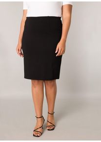 Bleistiftrock Base Level Curvy, Damen, Gr. 48, schwarz, Web, Obermaterial: 65% Viskose, 30% Nylon, 5% Elasthan, unifarben, eng kniefrei, R&ouml;cke Bleistiftrock, kniefrei mit Viskose und Stretch