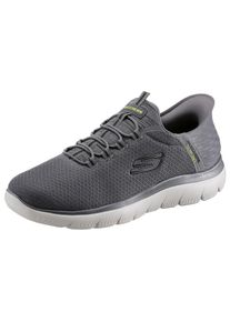 Slip-On Sneaker Skechers "SUMMITS-HIGH RANGE", Herren, Gr. 44, grau, Textil, Schuhe Slip-On Sneaker, Freizeitschuh mit Slip Ins-Fersenpart f&uuml;r einen leichten Einstieg