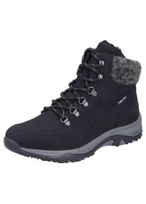 Winterboots Rieker, Damen, Gr. 39, schwarz, Nubuklederimitat, Textil, unifarben, Basic, Schuhe Winterboots, Schn&uuml;rboots, Stiefelette mit TEX-Membran und Warmfutter