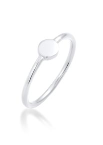 Silberring Elli "Ring Pl&auml;ttchen Kreis Geo Basic 925 Silber" Gr. 52, silber, Fingerringe, Damen, 52, Silber 925 (Sterlingsilber), Silberring