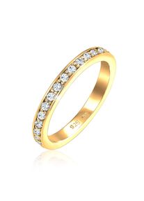 Silberring Elli "Ring Memoire Verlobung Kristalle 925 Silber" Gr. 64, gold, Fingerringe, Damen, 64, Silber 925 (Sterlingsilber), Silberring