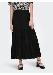 Maxirock Only "ONLMIKKA LIFE LONG SKIRT WVN NOOS", Damen, Gr. XL (42), schwarz, Web, Obermaterial: 100% Viskose, unifarben, wadenlang, R&ouml;cke Maxirock, Viskose