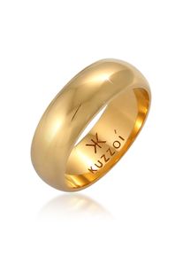 Silberring Kuzzoi "Ring Herren Bandring Basic Breit Klassik 925 Silber" Gr. 66, gold, Fingerringe, Herren, 66, Silber 925 (Sterlingsilber), Silberring