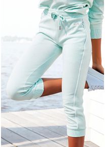 H.I.S. Caprihose H.I.S, Damen, Gr. 48/50, N-Gr, gr&uuml;n (hellmint), Interlock, Obermaterial: 60% Baumwolle, 40% Polyester, unifarben, Basic, bequem kniebedeckend, Hosen Caprihose, mit seitlichem Piping, Loungeanzug