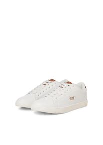 Jack & Jones Sneaker JACK & JONES "JFWBOSLEY", Herren, Gr. 46, wei&szlig;, cognac, Lederimitat, Schuhe Sneaker, mit heller Laufsohle