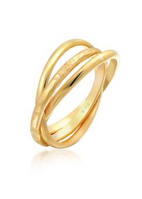 Silberring Elli "Ring Basic Wickelring Trend Trinity 925 Silber" Gr. 56, gold, Fingerringe, Damen, 56, Silber 925 (Sterlingsilber), Silberring