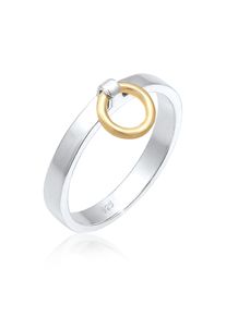 Silberring Elli "Ring Bandring Kreis Bicolor 925 Sterling Silber" Gr. 52, silber, Fingerringe, Damen, 52, Silber 925 (Sterlingsilber), Silberring