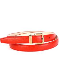 Lederg&uuml;rtel Anthoni Crown, Damen, Gr. 110, rot, Rindsleder, unifarben, G&uuml;rtel Lederg&uuml;rtel, gl&auml;nzende Schlie&szlig;e, Rindsleder, elegant, uni