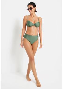 B&uuml;gel-Bikini-Top LSCN BY LASCANA "Nele", Damen, Gr. 46, Cup E, gr&uuml;n (olive), Polyamid, leicht gl&auml;nzend, unifarben, Bikini-Oberteile B&uuml;gel-Bikini-Top, mit gl&auml;nzender Beschichtung
