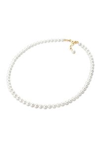 Silberkette Elli "Halskette Muschelkernperlen Rund Klassisch 925 Silber" Gr. 46, gold, Halsketten, Damen, 46, Silber 925 (Sterlingsilber), Silberkette