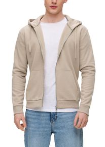 Kapuzensweatshirt QS, Herren, Gr. L, beige, Sweatware, Obermaterial: 60% Baumwolle, 40% Polyester, unifarben, regular fit normal, ohne Ausschnitt, Rippb&uuml;ndchen, Sweatshirts Kapuzensweatshirt, mit Kapuze