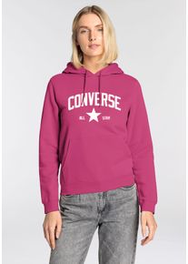 Kapuzensweatshirt Converse, Damen, Gr. S (36), lila (quantum violet), Jersey, Obermaterial: 80% Baumwolle, 20% Polyester, unifarben, Sweatshirts Kapuzensweatshirt