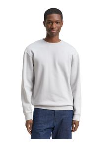 Sweatshirt Tom Tailor Denim, Herren, Gr. S, chalk grau, Sweatware, Obermaterial: 70% Baumwolle, 30% Polyester, unifarben, regular fit normal, Rundhals, Rippb&uuml;ndchen, Sweatshirts Sweatshirt, mit Logo Stickerei