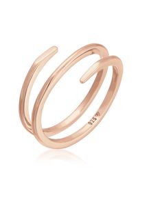 Silberring Elli "Ring Wickelring Twist Fein 925 Silber" Gr. 52, rosa (rosegold), Fingerringe, Damen, 52, Silber 925 (Sterlingsilber), Silberring