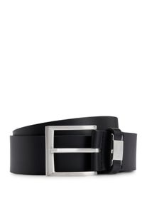 Lederg&uuml;rtel BOSS "Connio", Damen, Gr. 80, schwarz, Leder, unifarben, G&uuml;rtel Lederg&uuml;rtel, silberfarbene Schlie&szlig;e & Logo-Schriftzug auf der Schlaufe