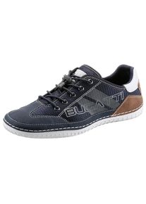 Slip-On Sneaker Bugatti, Herren, Gr. 47, blau (dunkelblau), Lederimitat, Textil, Schuhe Slip-On Sneaker, Freizeitschuh, Halbschuh, Slipper mit Kontrastn&auml;hten- und bes&auml;tzen