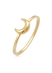 Silberring Elli "Ring Halbmond Mond Astro Basic 925 Silber" Gr. 58, gold, Fingerringe, Damen, 58, Silber 925 (Sterlingsilber), Silberring