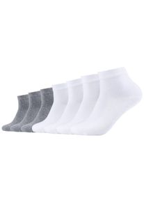 Kurzsocken Camano "ca-soft", M&auml;dchen, Gr. 39-42, grau (wei&szlig;, grau), Baumwollmischung, unifarben, normal, Socken Kurzsocken, mit hohem Baumwollanteil