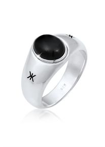 Siegelring Kuzzoi "Ring Herren Siegelring Onyx Klassik Logo 925 Silber" Gr. 66, silber, Fingerringe, Herren, 66, ohne Stein, Silber 925 (Sterlingsilber), 9mm, Siegelring