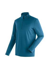 Fleecepullover Maier Sports "Felix", Herren, Gr. 52, saphirblau, 100% Polyester, hoch geschlossener Ausschnitt, Sweatshirts Fleecepullover, Herren Fleece, funktioneller Midlayer, Half-Zip, Regular Fit