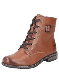 Schn&uuml;rstiefelette Rieker, Damen, Gr. 39, braun, Lederimitat, used, Schuhe Schn&uuml;rstiefelette, Schn&uuml;rboots, Klassik-Boots, Blockabsatz, in Used-Optik