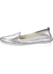 Slipper Andrea Conti, Damen, Gr. 36, silber (silberfarben), Glattleder, Leder, Schuhe Slipper