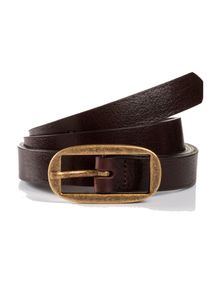 Lederg&uuml;rtel Tom Tailor "TTMARIAH", Damen, Gr. 85, braun (schwarz braun uni), Rindsleder, unifarben, G&uuml;rtel Lederg&uuml;rtel, 2 cm breiter Dameng&uuml;rtel, modisch vielseitig, rustikaler Vintage-look