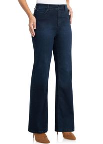 Schlagjeans WONDERJEANS, Damen, Gr. 36, L&auml;nge 30, blau (blau used), Denim/Jeans, Obermaterial: 48% Polyester, 30% Baumwolle, 12% Viskose, 6% Lyocell (TENCEL&trade;), 4% Elasthan, unifarben, bootcut fit lang, Jeans Schlagjeans, Flared, mit Stretch