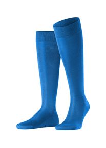 Kniestr&uuml;mpfe Falke "Tiago", Herren, Gr. 41-42, blau (sapphire), Baumwollmischung, unifarben, normal, Socken Kniestr&uuml;mpfe, mit leichtem Glanz, atmungsaktiv