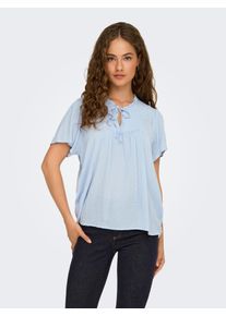 Jacqueline de Yong Kurzarmbluse JDY "JDYLIMA LIFE S/S TOP WVN NOOS", Damen, Gr. 34, blau (kentucky blau), Web, Obermaterial: 100% Viskose, unifarben, loose fit normal, V-Ausschnitt, Blusen Kurzarmbluse, Viskose, loose fit