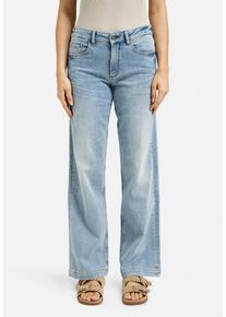 Smith & Soul Straight-Jeans SMITH & SOUL, Damen, Gr. 26, L&auml;nge 30, light denim, Denim/Jeans, Obermaterial: 94% Baumwolle, 6% Elasthan, straight fit lang, Jeans Straight-Jeans, Wide Leg, Mid Rise