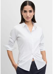 Hemdbluse Cinque "CISARY", Damen, Gr. XL (42), wei&szlig;, Web, Obermaterial: 100% Baumwolle, unifarben, gerade h&uuml;ftbedeckend, 1-Knopf-Manschette, Blusen Hemdbluse, mit Reverskragen
