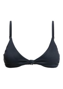 Triangel-Bikini-Top Roxy "Rib Roxy Love The Surf Knot", Damen, Gr. L, Cup B, grau (anthrazit), 91% Nylon, 9% Elasthan, Bikini-Oberteile Triangel-Bikini-Top