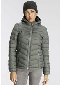 Steppjacke Polarino, Damen, Gr. 38, gr&uuml;n (schwarz khaki), Web, Obermaterial: 100% Polyamid. Futter: 100% Polyamid. Wattierung: 100% Polyester, eingefasste Kante, Jacken Steppjacke, &Uuml;bergangsjacke f&uuml;r k&uuml;hle Tage, aus leichtem Webmaterial
