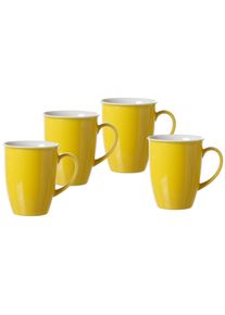 Ritzenhoff & Breker Becher RITZENHOFF & BREKER "Kaffeebecher Doppio 320 ml 4er Set", gelb, Porzellan, Trinkgef&auml;&szlig;e, Becher