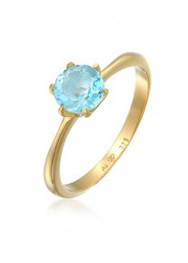 Silberring Elli Premium "Ring Topas Solit&auml;r 925 Silber rhodiniert" Gr. 56, gold, Fingerringe, Damen, 56, Silber 925 (Sterlingsilber), Silberring