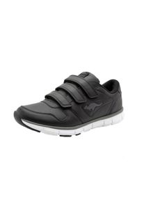 Sneaker Kangaroos "K-BLUERUN 700 V B", Herren, Gr. 46, schwarz (schwarz, dk grau), Leder, Synthetik, Schuhe Sneaker