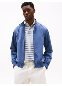 Blouson Tommy Hilfiger "HARRINGTON JACKET", Herren, Gr. M, blau (faded indigo), Web, Obermaterial: 85% Polyester, 15% Polyamid, elastischer Bund, Jacken Blouson, Freizeitjacke, &Uuml;bergangsjacke
