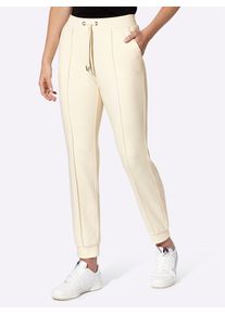 Jerseyhose Heine, Damen, Gr. 46, Normalgr&ouml;&szlig;en, beige (champagner), 70% Viskose, 25% Polyamid, 5% Elasthan, unifarben, Hosen Jerseyhose