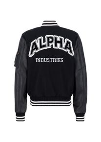 Collegejacke Alpha Industries "PU College Jacket Light", Herren, Gr. XL, schwarz, Obermaterial: 100% Polyester, &Auml;rmel Obermaterial: 100% Polyurethan, Futter: 100% Nylon, Jacken Collegejacke