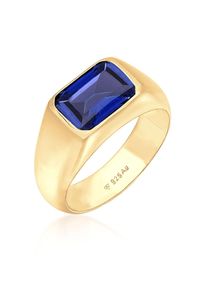 Siegelring Elli Premium "Ring Siegelring Saphir Dunkelblau 925 Sterling Silber" Gr. 54, gold, Fingerringe, Damen, 54, ohne Stein, Silber 925 (Sterlingsilber), 11mm, Siegelring