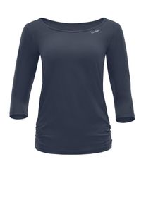 3/4-Arm-Shirt WINSHAPE "AET139LS", Damen, Gr. L, blau (anthrazit), 85% Polyester, 15% Elasthan, R&uuml;ckenausschnitt, Shirts 3/4-Arm-Shirt, Functional Light and Soft