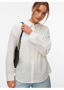 V&eacute;ro Moda Langarmbluse VERO MODA "VMODONA LS SHIRT WVN NOOS", Damen, Gr. XS, snow wei&szlig; detail:emb daisy snow wei&szlig;, gelb, Web, Obermaterial: 100% Baumwolle, bestickt, gemustert, regular fit Po-bedeckend, Blusen Langarmbluse, Baumwolle, regular fit