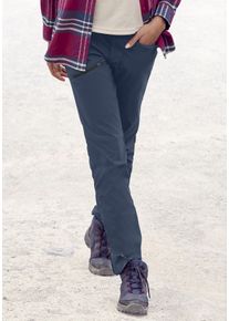 active by Lascana Trekkinghose LASCANA ACTIVE, Damen, Gr. 46, N-Gr, blau (marine), Web, Obermaterial: 95% Polyamid, 5% Elasthan, unifarben, Basic lang, Hosen Trekkinghose, mit 3 Zipper Taschen, Topseller